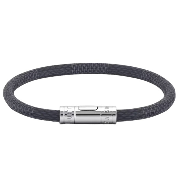 SOLD Louis Vuitton Damier Graphite Keep It Bracelet - Picture 1 of 7